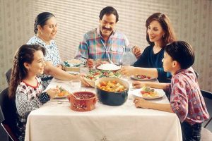 family at the dinner table