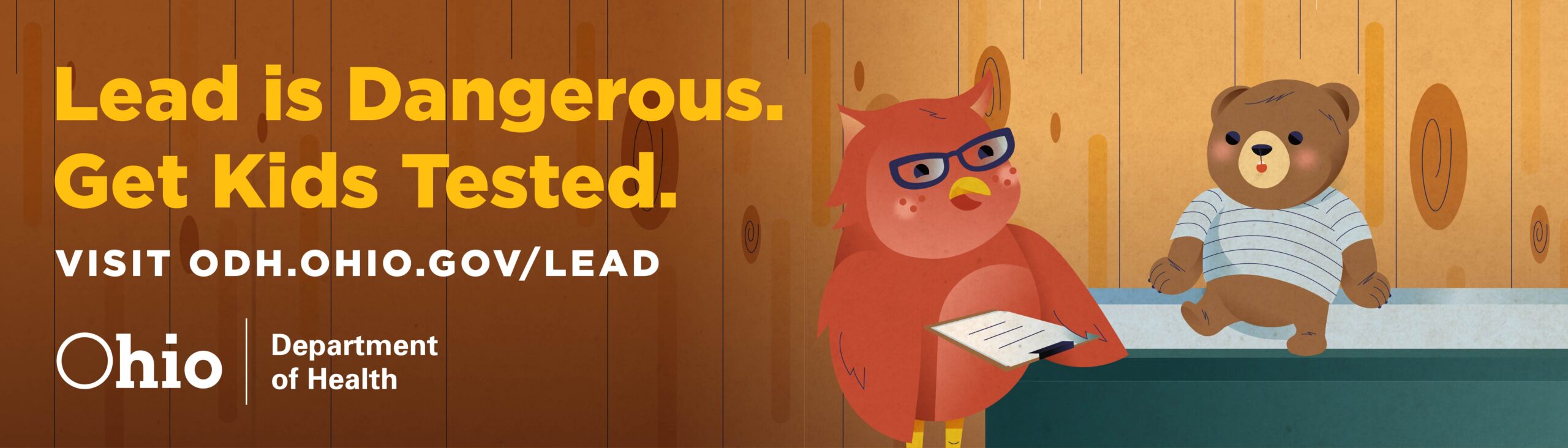 Lead is Dangerous. Get kids tested banner